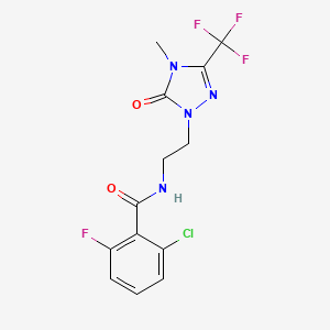 2-chloro-6-fluoro-N-(2-(4-methyl-5-oxo-3-(trifluoromethyl)-4,5-dihydro-1H-1,2,4-triazol-1-yl)ethyl)benzamide