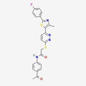 N-(4-acetylphenyl)-2-((6-(2-(4-fluorophenyl)-4-methylthiazol-5-yl)pyridazin-3-yl)thio)acetamide