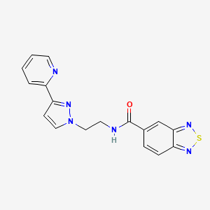 molecular formula C17H14N6OS B2927790 N-(2-(3-(pyridin-2-yl)-1H-pyrazol-1-yl)ethyl)benzo[c][1,2,5]thiadiazole-5-carboxamide CAS No. 1448129-99-4