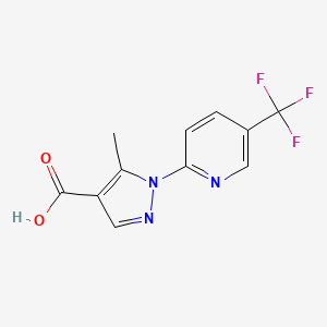 molecular formula C11H8F3N3O2 B2927791 5-methyl-1-[5-(trifluoromethyl)pyridin-2-yl]-1H-pyrazole-4-carboxylic acid CAS No. 926247-69-0