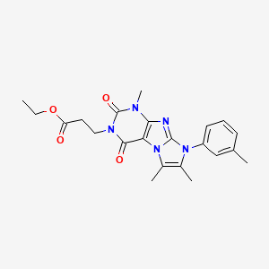 ethyl 3-(1,6,7-trimethyl-2,4-dioxo-8-(m-tolyl)-1H-imidazo[2,1-f]purin-3(2H,4H,8H)-yl)propanoate