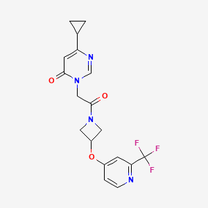 6-Cyclopropyl-3-[2-oxo-2-[3-[2-(trifluoromethyl)pyridin-4-yl]oxyazetidin-1-yl]ethyl]pyrimidin-4-one