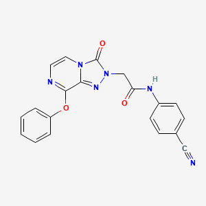 molecular formula C20H14N6O3 B2927865 N-(4-cyanophenyl)-2-{3-oxo-8-phenoxy-2H,3H-[1,2,4]triazolo[4,3-a]pyrazin-2-yl}acetamide CAS No. 1251675-66-7