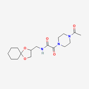 molecular formula C17H27N3O5 B2927877 N-(1,4-dioxaspiro[4.5]decan-2-ylmethyl)-2-(4-acetylpiperazin-1-yl)-2-oxoacetamide CAS No. 899958-20-4