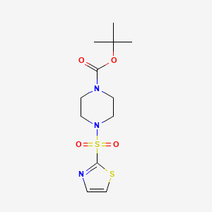 molecular formula C12H19N3O4S2 B2927898 tert-Butyl 4-(thiazol-2-ylsulfonyl)piperazine-1-carboxylate CAS No. 1245823-82-8