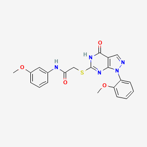 molecular formula C21H19N5O4S B2927901 N-(3-methoxyphenyl)-2-((1-(2-methoxyphenyl)-4-oxo-4,5-dihydro-1H-pyrazolo[3,4-d]pyrimidin-6-yl)thio)acetamide CAS No. 946263-06-5