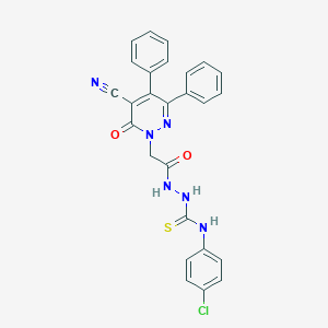 molecular formula C26H19ClN6O2S B292793 N-(4-chlorophenyl)-2-[(5-cyano-6-oxo-3,4-diphenyl-1(6H)-pyridazinyl)acetyl]hydrazinecarbothioamide 