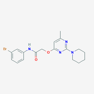 molecular formula C18H21BrN4O2 B2927939 N-(3-bromophenyl)-2-{[6-methyl-2-(piperidin-1-yl)pyrimidin-4-yl]oxy}acetamide CAS No. 1029776-78-0