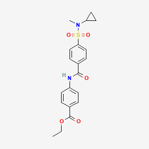 molecular formula C20H22N2O5S B2927960 ethyl 4-{4-[cyclopropyl(methyl)sulfamoyl]benzamido}benzoate CAS No. 922470-52-8