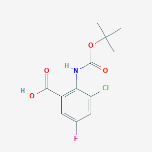 molecular formula C12H13ClFNO4 B2927963 3-Chloro-5-fluoro-2-[(2-methylpropan-2-yl)oxycarbonylamino]benzoic acid CAS No. 2248356-39-8