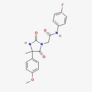 N-(4-fluorophenyl)-2-(4-(4-methoxyphenyl)-4-methyl-2,5-dioxoimidazolidin-1-yl)acetamide