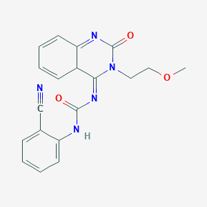 (3E)-1-(2-cyanophenyl)-3-[3-(2-methoxyethyl)-2-oxo-4aH-quinazolin-4-ylidene]urea