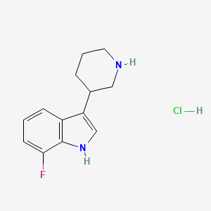 molecular formula C13H16ClFN2 B2927980 7-Fluoro-3-(piperidin-3-yl)-1h-indole hydrochloride CAS No. 2197062-11-4
