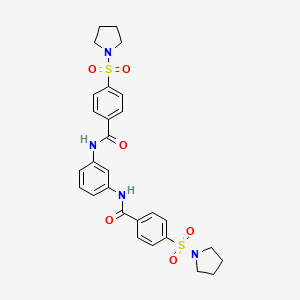 4-pyrrolidin-1-ylsulfonyl-N-[3-[(4-pyrrolidin-1-ylsulfonylbenzoyl)amino]phenyl]benzamide