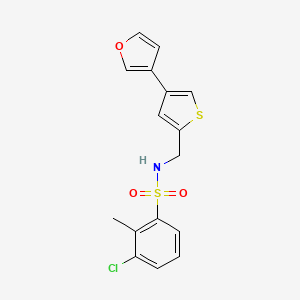 3-chloro-N-{[4-(furan-3-yl)thiophen-2-yl]methyl}-2-methylbenzene-1-sulfonamide