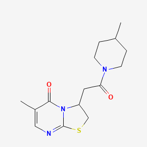 6-methyl-3-(2-(4-methylpiperidin-1-yl)-2-oxoethyl)-2H-thiazolo[3,2-a]pyrimidin-5(3H)-one