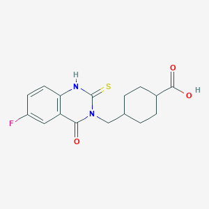 4-[(6-fluoro-4-oxo-2-sulfanylidene-1H-quinazolin-3-yl)methyl]cyclohexane-1-carboxylic Acid