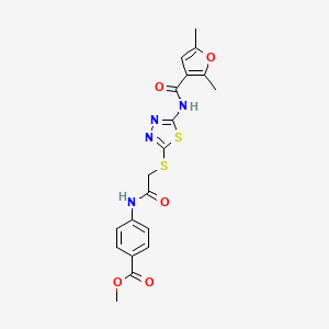 Methyl 4-(2-((5-(2,5-dimethylfuran-3-carboxamido)-1,3,4-thiadiazol-2-yl)thio)acetamido)benzoate