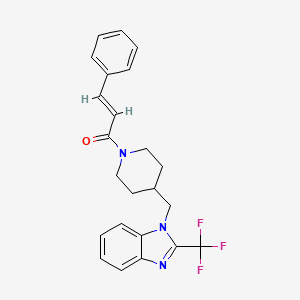 (E)-3-phenyl-1-(4-((2-(trifluoromethyl)-1H-benzo[d]imidazol-1-yl)methyl)piperidin-1-yl)prop-2-en-1-one