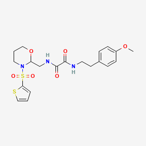 N1-(4-methoxyphenethyl)-N2-((3-(thiophen-2-ylsulfonyl)-1,3-oxazinan-2-yl)methyl)oxalamide