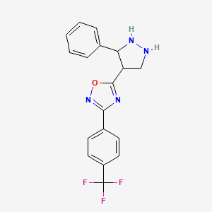 5-(3-Phenylpyrazolidin-4-yl)-3-[4-(trifluoromethyl)phenyl]-1,2,4-oxadiazole