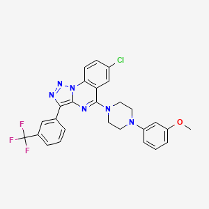 molecular formula C27H22ClF3N6O B2928047 1-{7-CHLORO-3-[3-(TRIFLUOROMETHYL)PHENYL]-[1,2,3]TRIAZOLO[1,5-A]QUINAZOLIN-5-YL}-4-(3-METHOXYPHENYL)PIPERAZINE CAS No. 893789-64-5