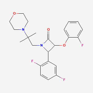 4-(2,5-Difluorophenyl)-3-(2-fluorophenoxy)-1-[2-methyl-2-(morpholin-4-yl)propyl]azetidin-2-one