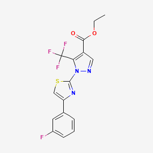 ethyl 1-[4-(3-fluorophenyl)-1,3-thiazol-2-yl]-5-(trifluoromethyl)-1H-pyrazole-4-carboxylate