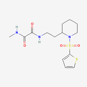 molecular formula C14H21N3O4S2 B2928059 N-methyl-N'-{2-[1-(thiophene-2-sulfonyl)piperidin-2-yl]ethyl}ethanediamide CAS No. 898425-78-0