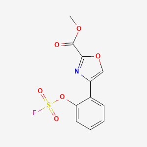 molecular formula C11H8FNO6S B2928064 Methyl 4-(2-fluorosulfonyloxyphenyl)-1,3-oxazole-2-carboxylate CAS No. 2411262-31-0