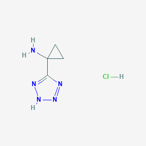 molecular formula C4H8ClN5 B2928065 1-(1H-1,2,3,4-tetrazol-5-yl)cyclopropan-1-amine hydrochloride CAS No. 521286-65-7