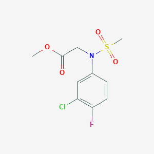 molecular formula C10H11ClFNO4S B2928071 Methyl N-(3-chloro-4-fluorophenyl)-N-(methylsulfonyl)glycinate CAS No. 831184-33-9
