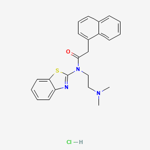 molecular formula C23H24ClN3OS B2928072 N-(1,3-BENZOTHIAZOL-2-YL)-N-[2-(DIMETHYLAMINO)ETHYL]-2-(NAPHTHALEN-1-YL)ACETAMIDE HYDROCHLORIDE CAS No. 1215393-97-7