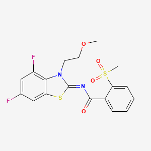 (E)-N-(4,6-difluoro-3-(2-methoxyethyl)benzo[d]thiazol-2(3H)-ylidene)-2-(methylsulfonyl)benzamide