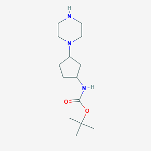 Tert-butyl N-(3-piperazin-1-ylcyclopentyl)carbamate