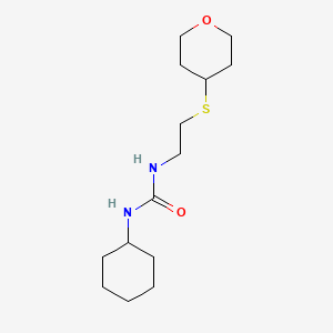 molecular formula C14H26N2O2S B2928096 1-cyclohexyl-3-[2-(oxan-4-ylsulfanyl)ethyl]urea CAS No. 2034263-69-7