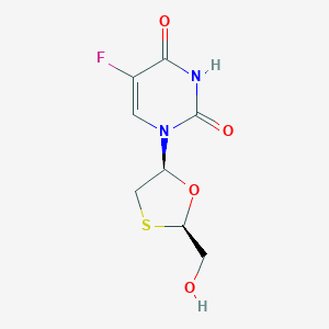molecular formula C8H9FN2O4S B029281 5-fluoro-1-[(2R,5S)-2-(hydroxymethyl)-1,3-oxathiolan-5-yl]pyrimidine-2,4-dione CAS No. 145986-11-4