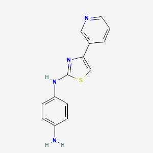 molecular formula C14H12N4S B2928110 N1-(4-(Pyridin-3-yl)thiazol-2-yl)benzene-1,4-diamine CAS No. 315703-30-1