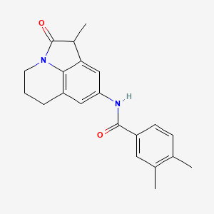 3,4-Dimethyl-N-(3-methyl-2-oxo-1-azatricyclo[6.3.1.04,12]dodeca-4,6,8(12)-trien-6-yl)benzamide
