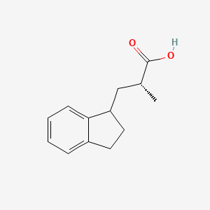 molecular formula C13H16O2 B2928132 (2R)-3-(2,3-Dihydro-1H-inden-1-yl)-2-methylpropanoic acid CAS No. 2248216-89-7