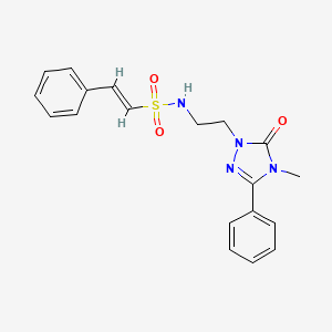 B2928135 (E)-N-(2-(4-methyl-5-oxo-3-phenyl-4,5-dihydro-1H-1,2,4-triazol-1-yl)ethyl)-2-phenylethenesulfonamide CAS No. 1203440-07-6