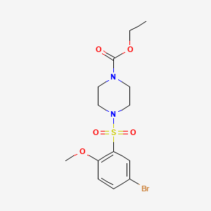 molecular formula C14H19BrN2O5S B2928136 Ethyl 4-(5-bromo-2-methoxyphenyl)sulfonylpiperazine-1-carboxylate CAS No. 667892-90-2