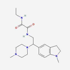molecular formula C20H31N5O2 B2928140 N1-ethyl-N2-(2-(1-methylindolin-5-yl)-2-(4-methylpiperazin-1-yl)ethyl)oxalamide CAS No. 922557-89-9
