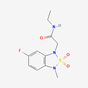 molecular formula C11H14FN3O3S B2928142 N-ethyl-2-(6-fluoro-3-methyl-2,2-dioxidobenzo[c][1,2,5]thiadiazol-1(3H)-yl)acetamide CAS No. 2034591-99-4