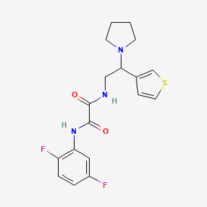molecular formula C18H19F2N3O2S B2928152 N'-(2,5-difluorophenyl)-N-[2-(pyrrolidin-1-yl)-2-(thiophen-3-yl)ethyl]ethanediamide CAS No. 946355-58-4