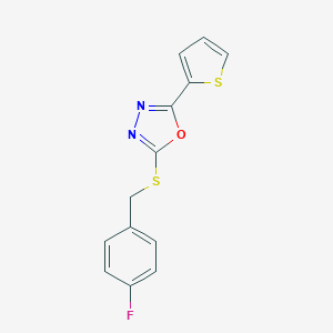 molecular formula C13H9FN2OS2 B292816 4-fluorobenzyl 5-(2-thienyl)-1,3,4-oxadiazol-2-yl sulfide 