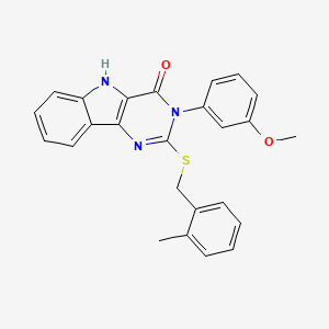 3-(3-methoxyphenyl)-2-[(2-methylphenyl)methylsulfanyl]-5H-pyrimido[5,4-b]indol-4-one