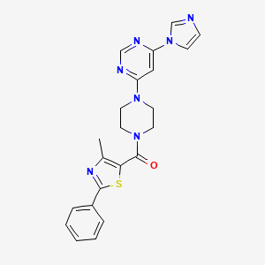 (4-(6-(1H-imidazol-1-yl)pyrimidin-4-yl)piperazin-1-yl)(4-methyl-2-phenylthiazol-5-yl)methanone