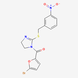 (5-bromofuran-2-yl)(2-((3-nitrobenzyl)thio)-4,5-dihydro-1H-imidazol-1-yl)methanone