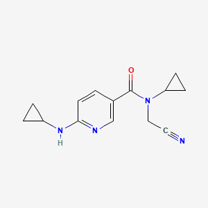 molecular formula C14H16N4O B2928182 N-(cyanomethyl)-N-cyclopropyl-6-(cyclopropylamino)pyridine-3-carboxamide CAS No. 1258764-31-6
